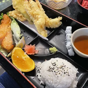 J14. Shrimp Tempura &amp; Salmon Shioyaki