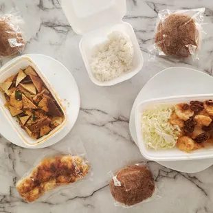 a variety of food items