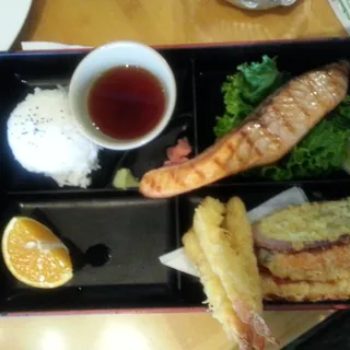 J14. Shrimp Tempura & Salmon Shioyaki