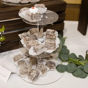 three tiered cake display