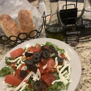 Bread and a side salad