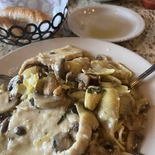 The Sicilian, bread, olio, and salata.