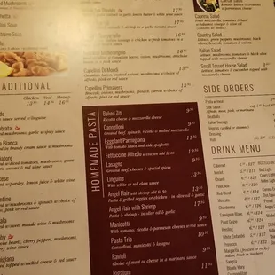 the menu