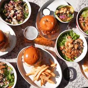 a variety of food items