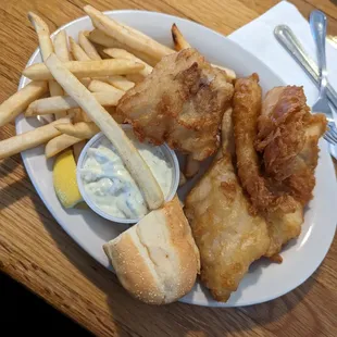 a plate of fish and chips