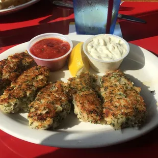 Fried Oysters. $10.95 for six. I snapped the picture after I ate one.