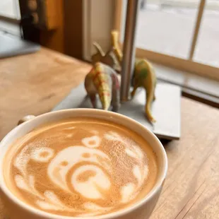 Latte with teddy bear Art.