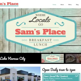 Sam's Place of Lake Havasu City is a website design and local marketing client.