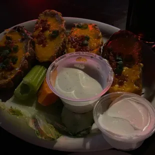 Potato skins - sorry for the lighting, it was karaoke night