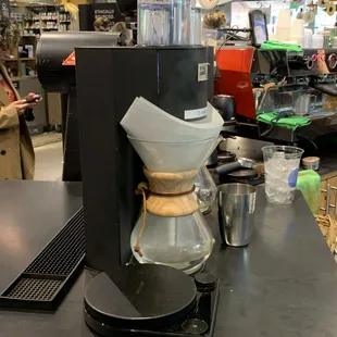 Pour-over in process