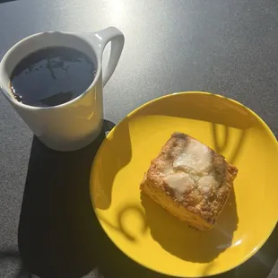 Ginger scone and drip coffee
