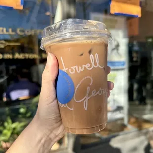 Iced mocha with oat milk