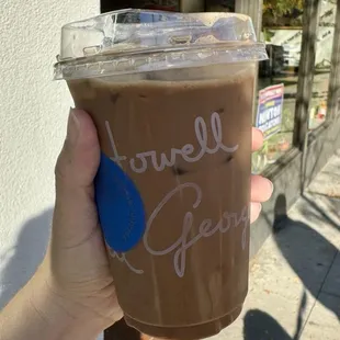Iced mocha with oat milk