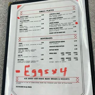 menu