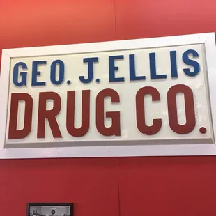 a sign for a drug company