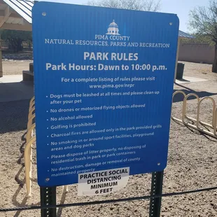 Park rules and hours of operation
