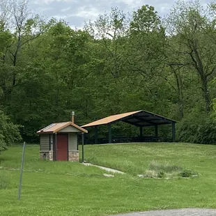 Outdoor restroom and covered picnic area
