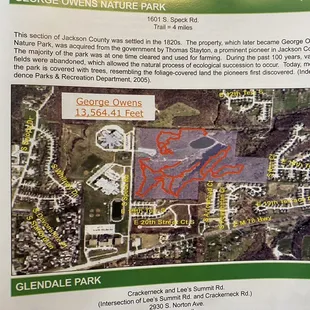 Map of the George Owens hiking trails