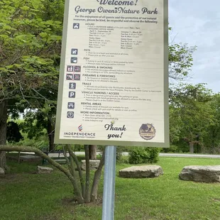 George Owens park info sign