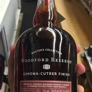 Kentucky Woodford Reserve Master collection aged in Sonoma wood barrel. Only at Georges.