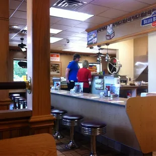 Inside, the nice guy in blue