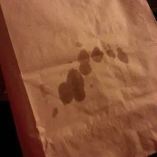 Grease going through the bag.