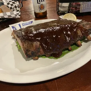 Half rack of ribs.