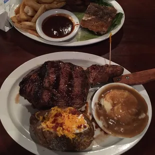 George West 16oz Ribeye and the Steak &amp; Rib plate