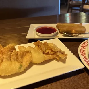 Crab Puff and Vegetable Spring Rolls