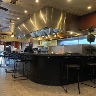 Bar and kitchen area