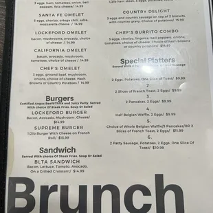 Brunch Menu