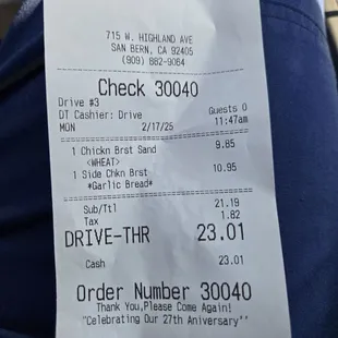 Receipts