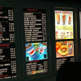 Drive-thru menu