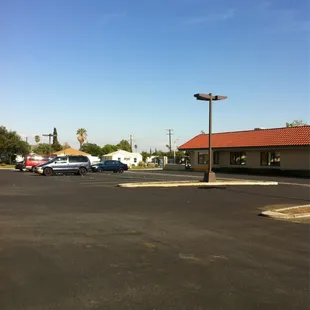 They got tables inside and out side too plus a huge parking lot. This is the parking lot