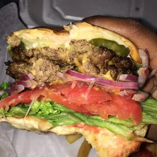 Cheeseburger is huge!