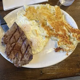 USDA Choice Steak with Eggs