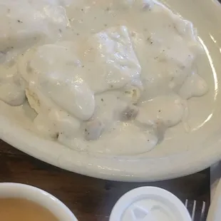 Biscuits and gravy. So so.