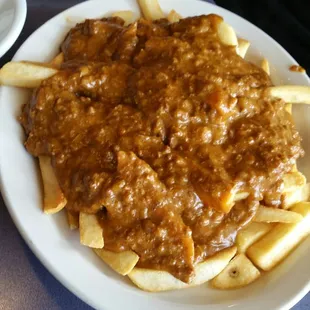 My husband's chili fries. He loved them