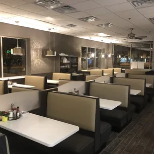 a view of the dining area