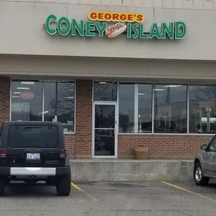 View from parking lot.