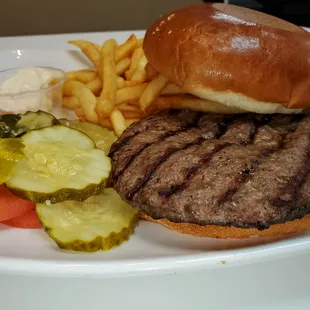 Burger and fries
