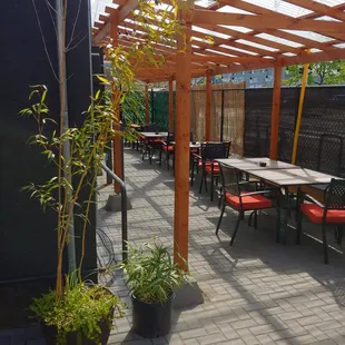 New expanded area due to a fire last year which created more seating.