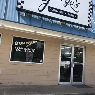 the front of the restaurant