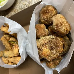 a box of fried chicken and chips