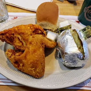 2-Pc. Broasted White Meat Chicken Dinner with Baked Potato at George's