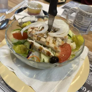 Greek salad with chicken - yes please