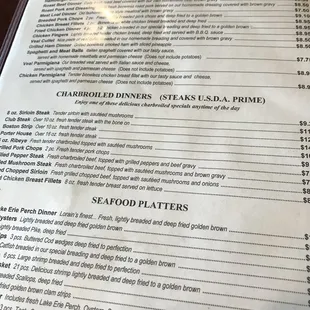 menu