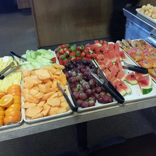 Fresh fruit section of the breakfast bar.