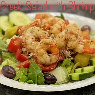 a salad with shrimp