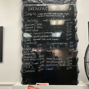 Breakfast menu - update 7/13/24 - breakfast served till 10 am